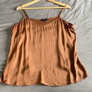 Quince V Neck Silk Tank Copper Brown Size XL